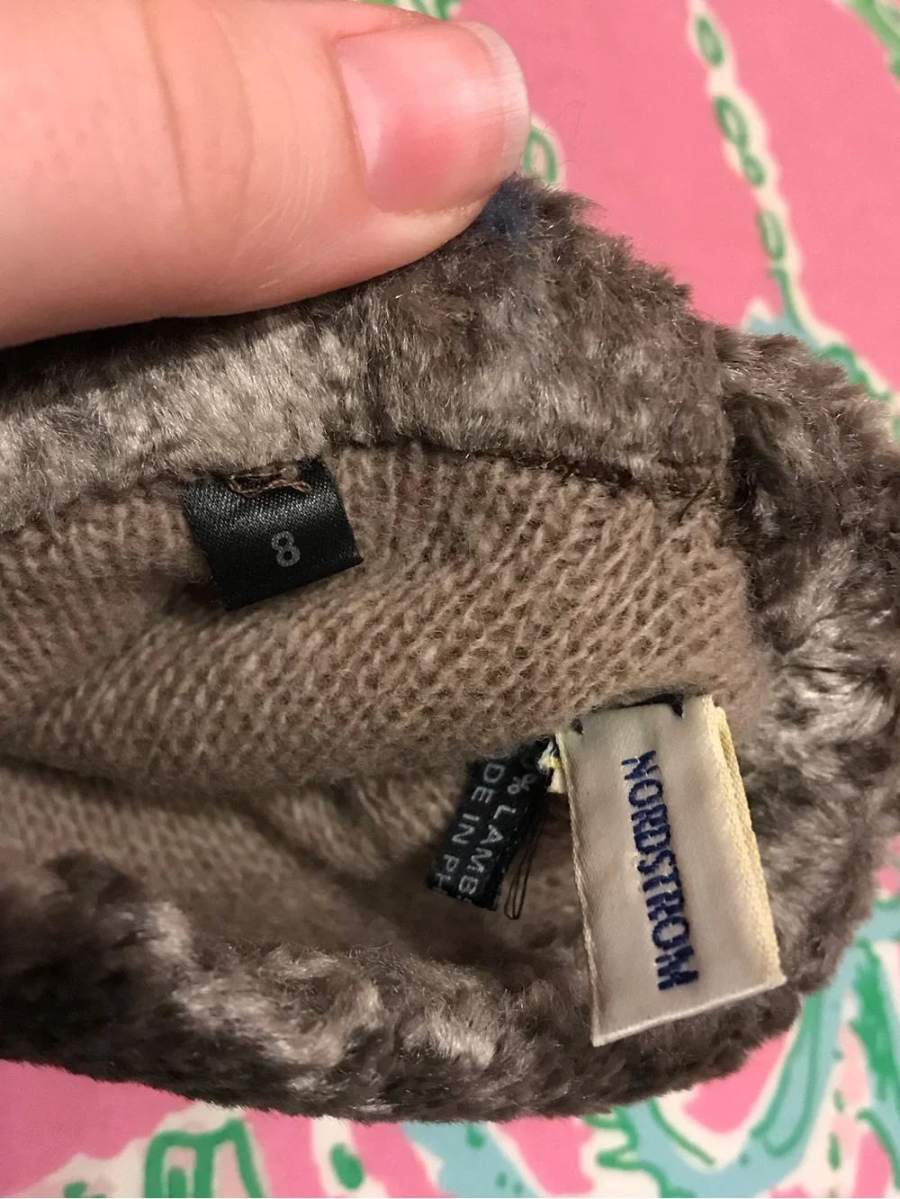 Vintage Nordstrom lambs wool suede gloves size 8